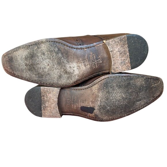 John Bakers Brown Leather Semi Brogue Double Monk Strap Shoes Mens 43.5 US 10 main image 2